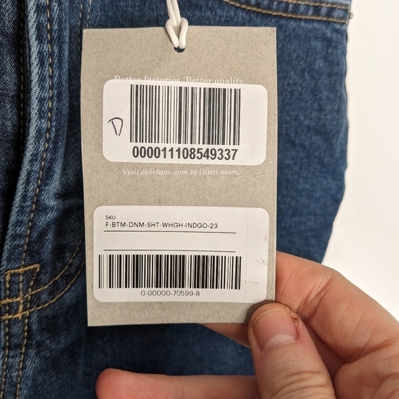 EVERLANE The Way High Cotton Denim Cut-off Shorts NEW Size 23 - Picture 9 of 10